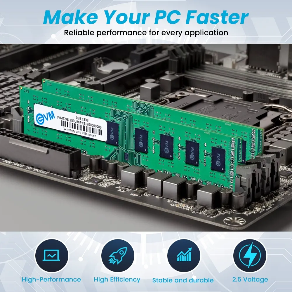 EVM Desktop Ram 2GB DDR3 1333Mhz view 5